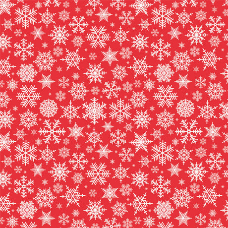 Nieve Rød – Juleakrylduk med vakre stjerner og snøkrystaller