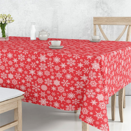 Nieve Rød – Juleakrylduk med vakre stjerner og snøkrystaller
