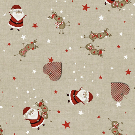 Noel Natur – Juleakrylduk med julenissen og reinsdyrene hans