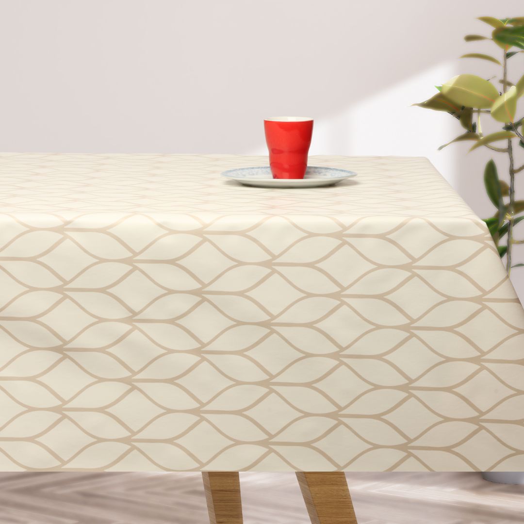 Nordisk Balanse – Voksduk i beige med grafisk mønster