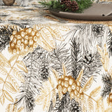 Nordisk Jul – Gull og Gran – Akrylduk rullet på rør