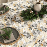Nordisk Jul – Gull og Gran – Akrylduk med gran og gyldne detaljer, borddekking