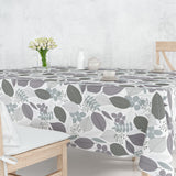 Nordisk Skog – voksduk med bladmotiv i grå nyanser, miljø