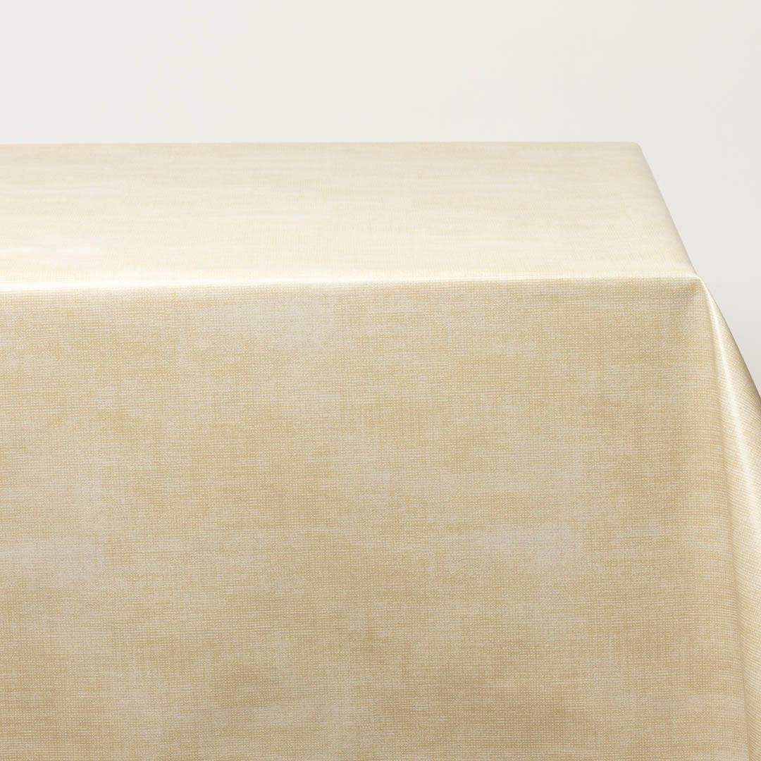 Note Gylden Sand - Ensfarget glatt voksduk med linlook