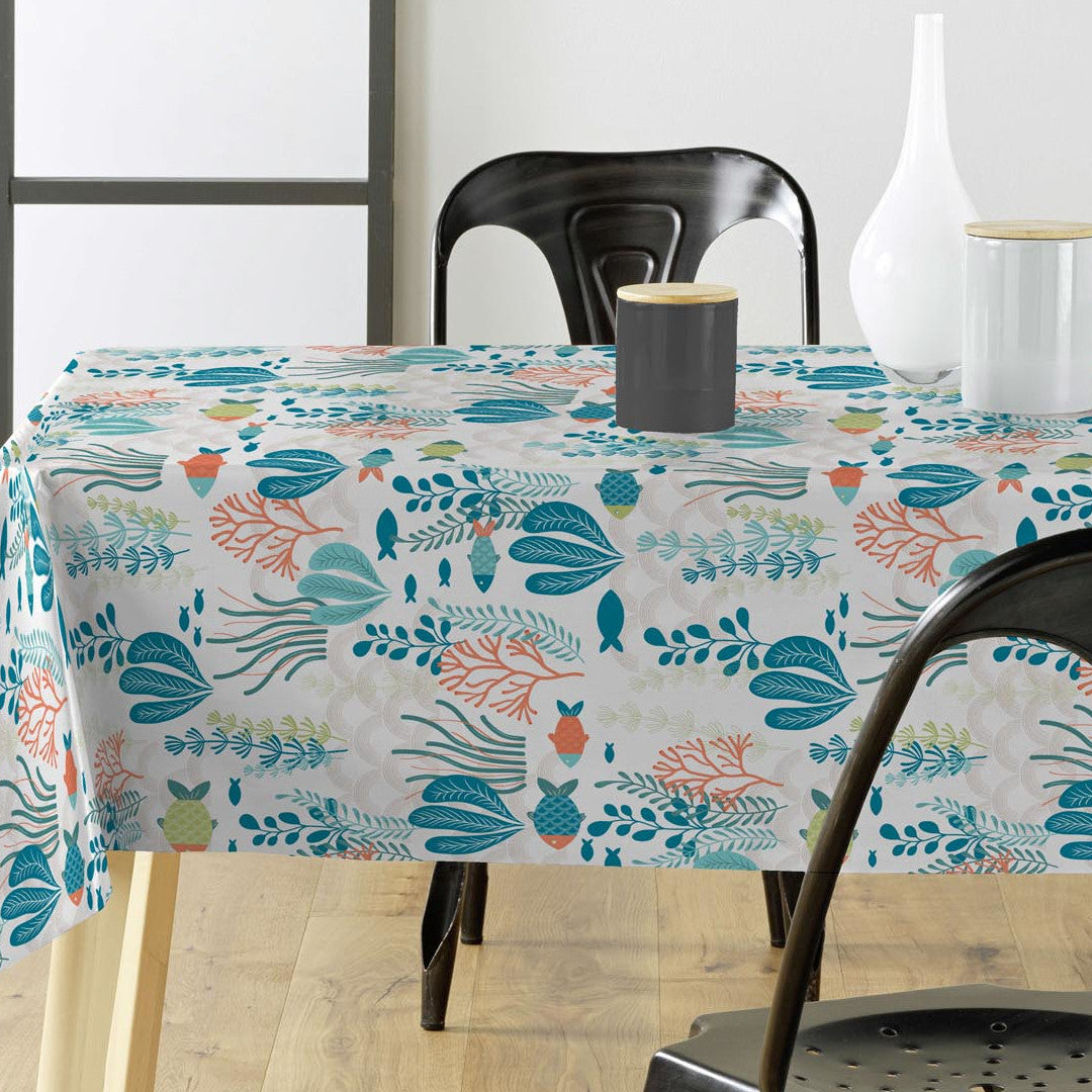 Oceania White – Voksduk med fisk og havplanter