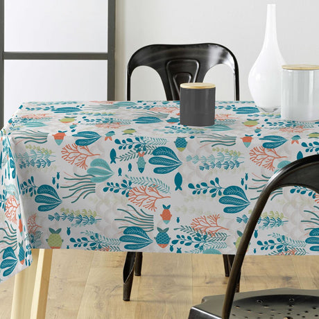 Oceania White – Voksduk med fisk og havplanter