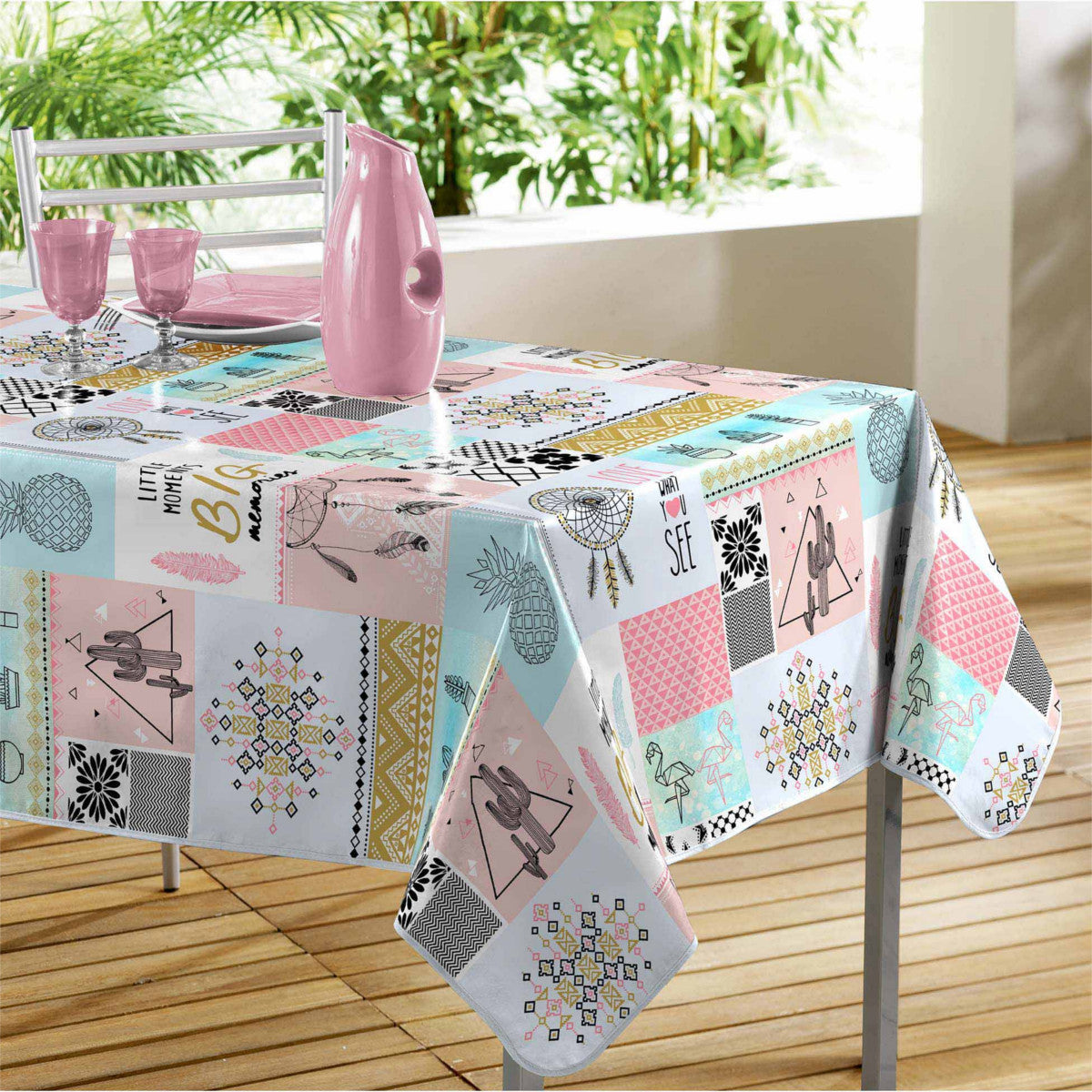 Optima – voksduk med patchwork, 140 x 240 cm