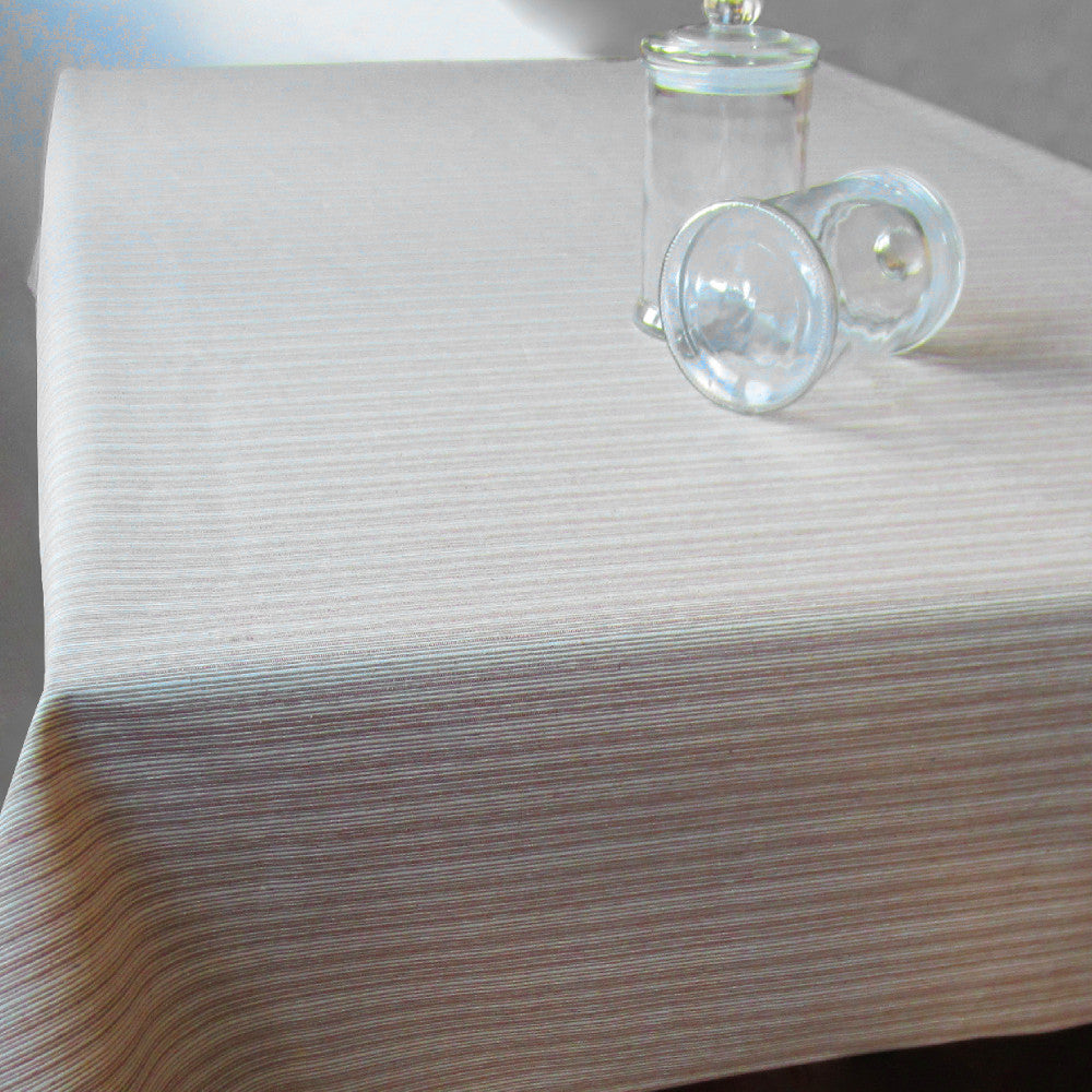 Othos Beige - Akrylduk med striper i beige