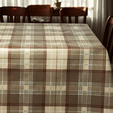 Oxford Brun – Ekstra bred voksduk med ruter 160 cm