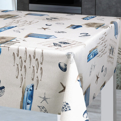 På Stranden – voksduk med maritime motiver