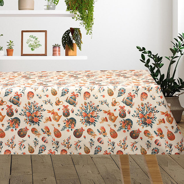 Påske med Fabergé-egg råhvit – Akrylduk med påskemotiver