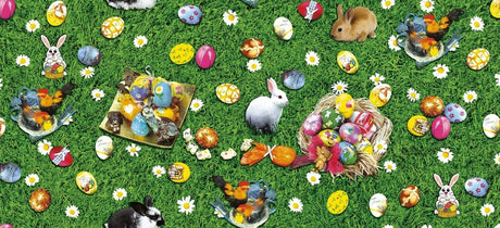 Påskevoksduk – Kaninus på påskengen