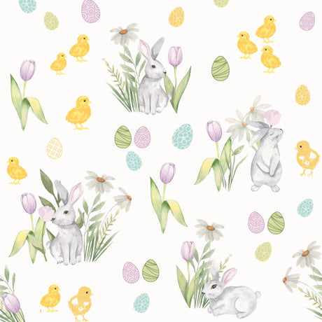 Påskeglede – voksduk med kyllinger, harer og egg