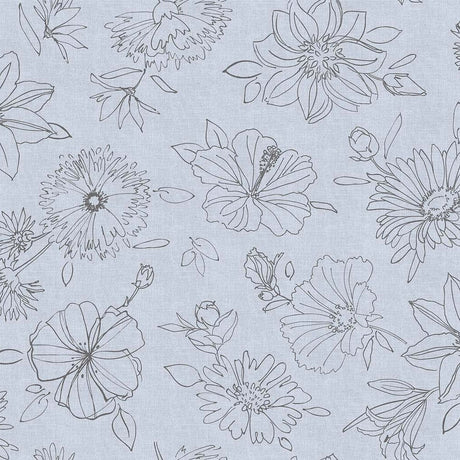 Palmas grå, voksduk med flotte strektegninger