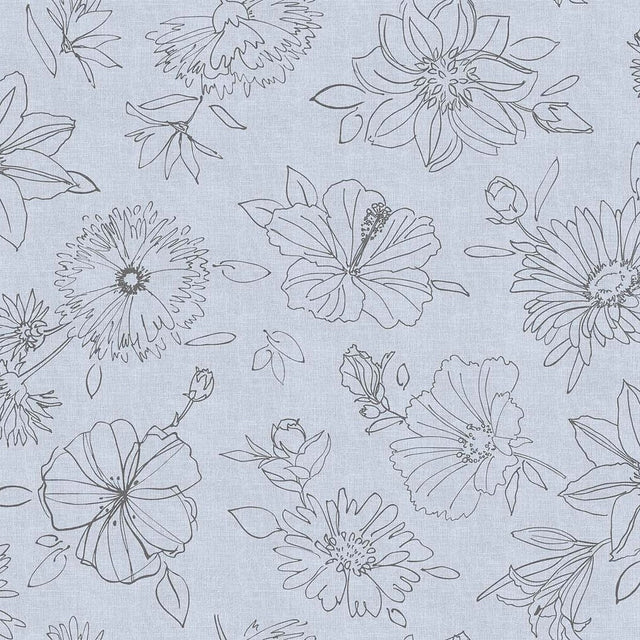 Palmas grå, voksduk med flotte strektegninger