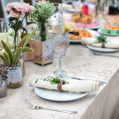 Palmas svart-hvit, voksduk med flotte stregtegninger