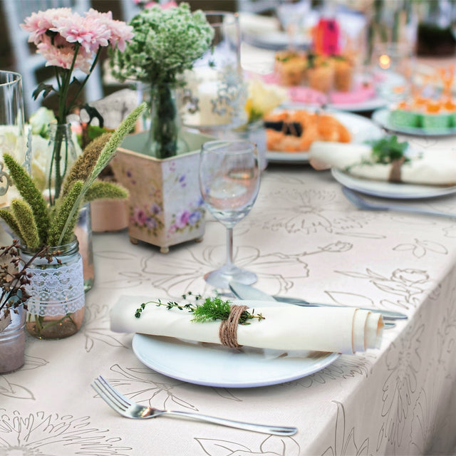 Palmas svart-hvit, voksduk med flotte stregtegninger