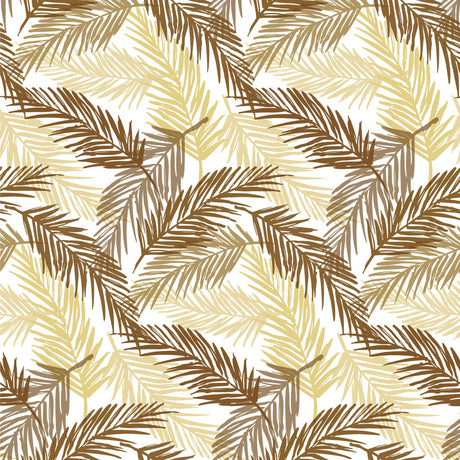 Palmeblader beige – hvit voksduk med palmeblader