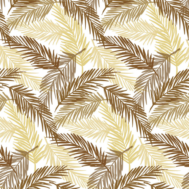 Palmeblader beige – hvit voksduk med palmeblader