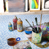 Parachute Baby Blue - Lola voksduk med grafiske fallskjermer