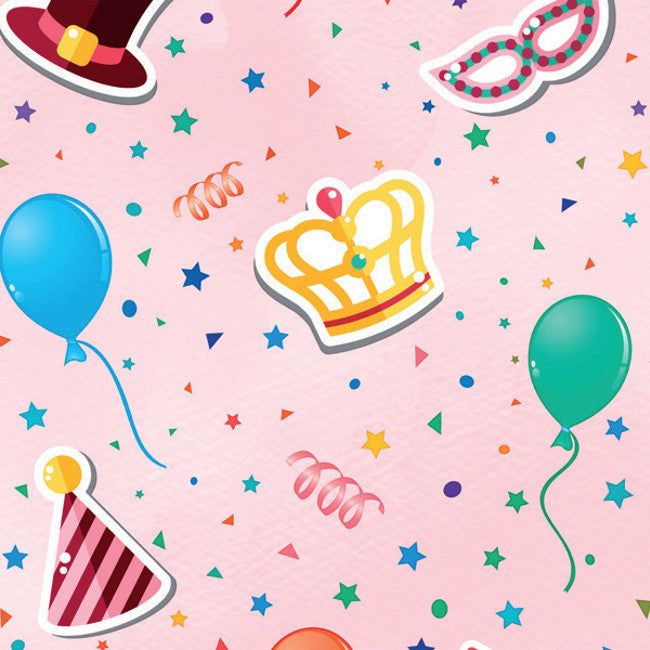 Party-duk Rosa – festlig voksduk med hatt og briller til bursdag m.m.