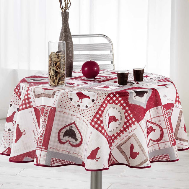 Patch Cocotte Ø 180 cm, rund bordduk med flekkavvisende behandling