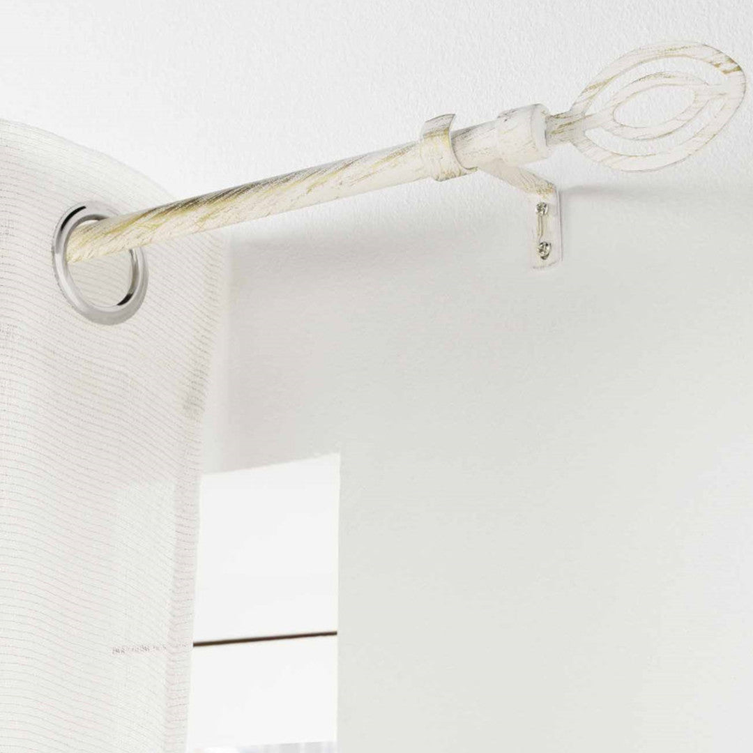 Patina Alpha Hvit/Gull – Justerbar gardinstang 120–210 cm