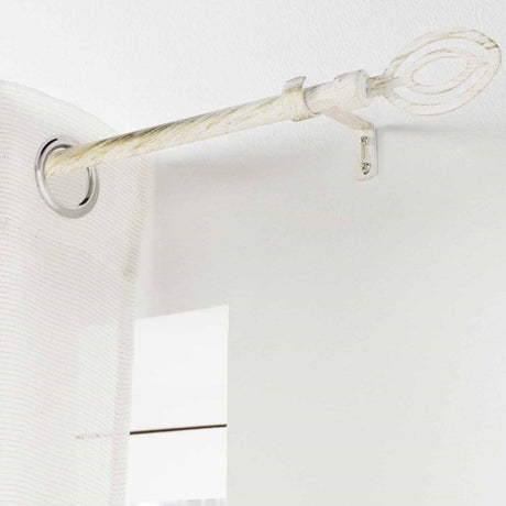 Patina Alpha Hvit/Gull – Justerbar gardinstang 120–210 cm, oppheng