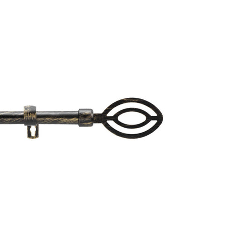 Patina Alpha Svart/Gull – Justerbar gardinstang 120–210 cm
