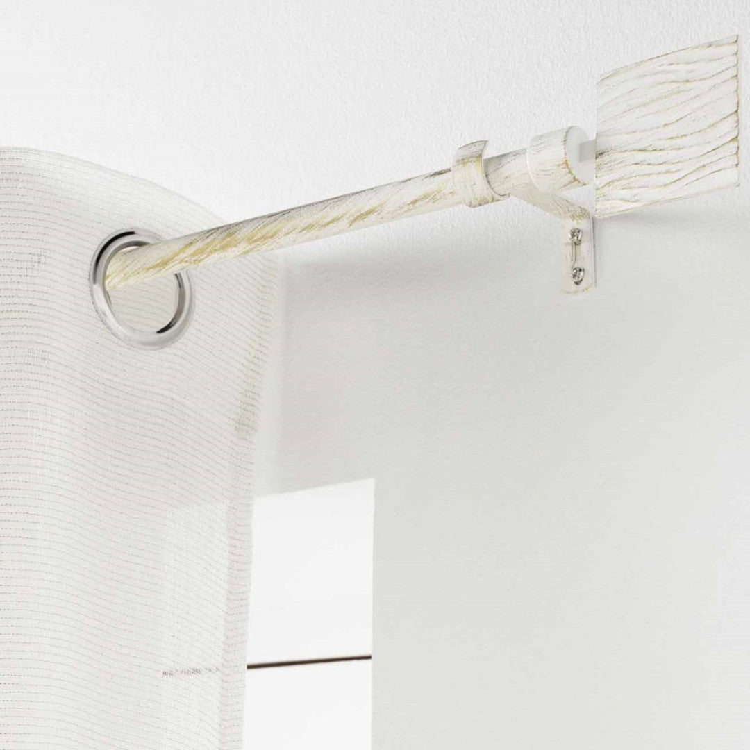 Patina Tempo Hvit/Gull – Justerbar gardinstang 120–210 cm