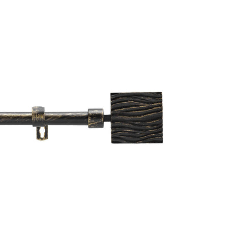 Patina Tempo Svart/Gull – Justerbar gardinstang 120–210 cm