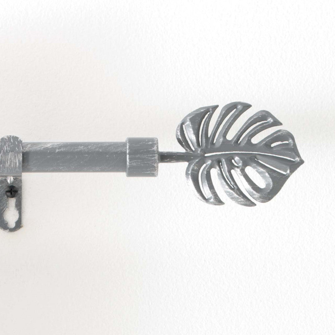 Patina Tropi Grå/Sølv – Justerbar gardinstang 120–210 cm
