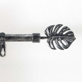 Patina Tropi Svart/Sølv – Justerbar gardinstang 120–210 cm