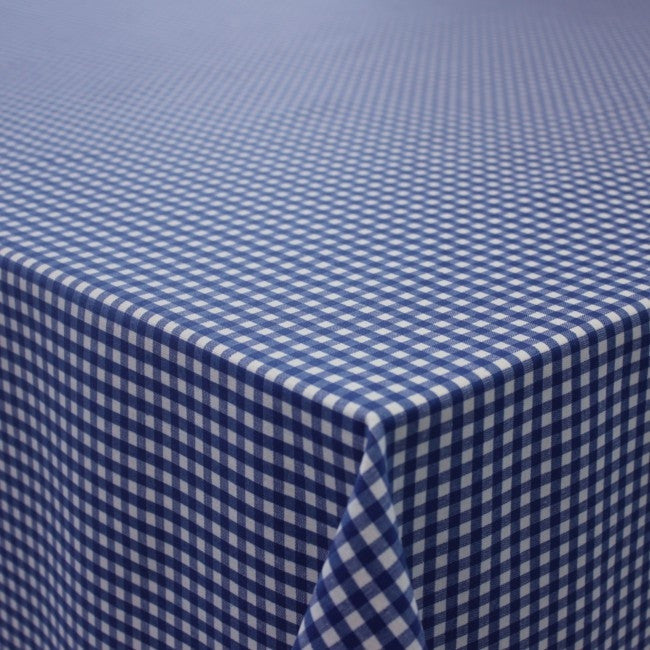 Patinir, rutede akrylduk i blått og hvitt - 180 cm bred