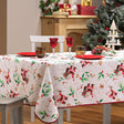 Pere Noel Hvit 150 x 240 cm, rektangulær juleduk med flekkavvisende behandling, miljøbilde