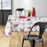 Pere Noel Hvit 150 x 240 cm, rektangulær juleduk med flekkavvisende behandling, dekket bord