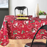 Pere Noel Rød 150 x 240 cm, rektangulær juleduk med flekkavvisende behandling