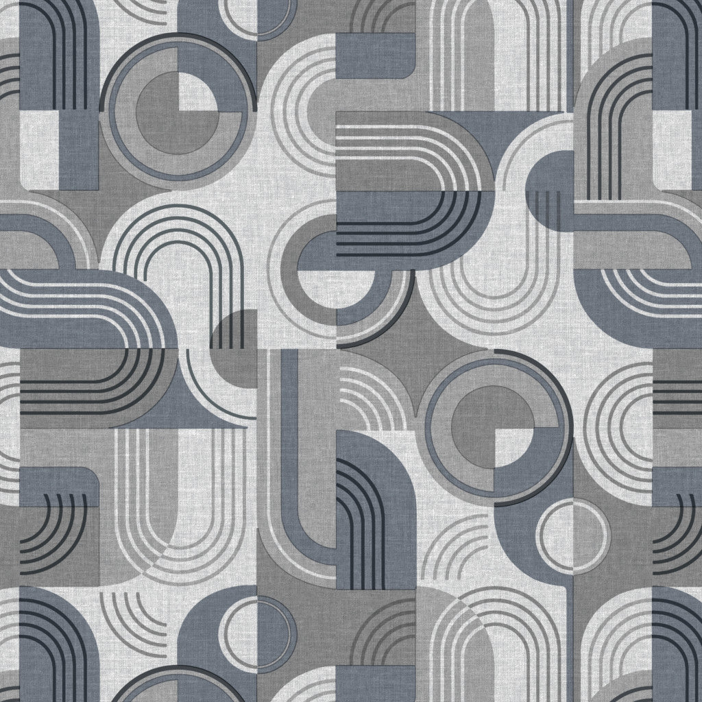 Picasso Grå – Voksduk med grafisk mønster og hørlook