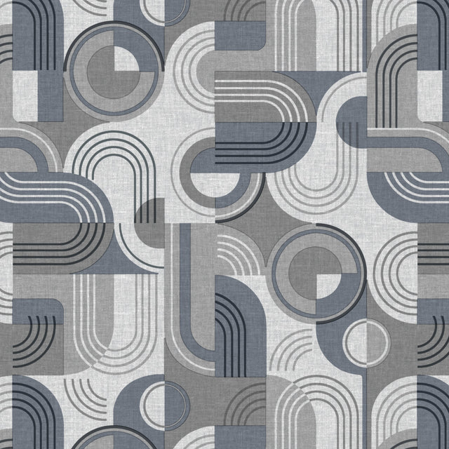 Picasso Grå – Voksduk med grafisk mønster og hørlook