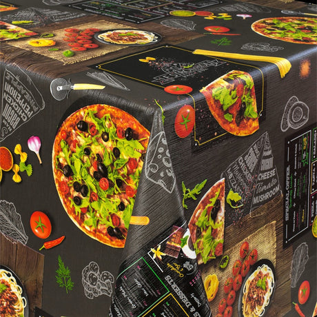 Mums Pizza – Voksduk med fyll og tilbehør, lett preget overflate