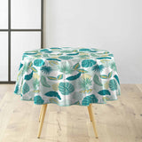 Plantania Blå – rund voksduk med botanisk mønster Ø 155 cm, miljø