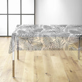 Puebla – Gjennomsiktig voksduk med svarte/grå konturblader, miljø