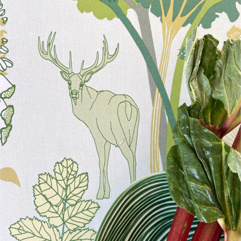 Rabarberhaven Grønn – Notes by Susanne Schjerning, akrylduk med antiskli