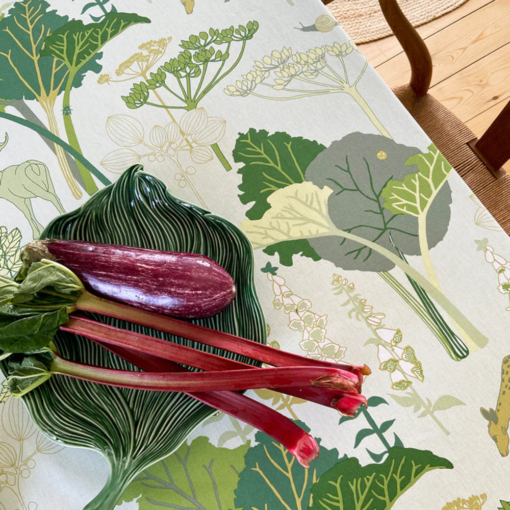 Rabarberhaven Grønn – Notes by Susanne Schjerning, akrylduk med antiskli