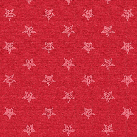 Red Uni Stars – Flott rød jacquardvevd jule-akrylduk med stjerner