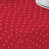 Red Uni Stars – Flott rød jacquardvevd jule-akrylduk med stjerner