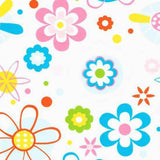 Retro voksduk, fargerike blomster i strekdesign, 140 cm bred