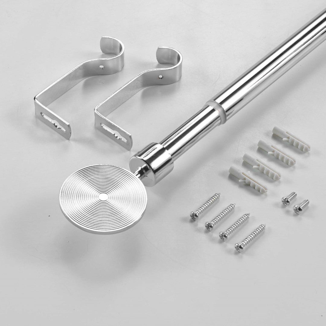 Rollis Chrome – Justerbar gardinstang 120–210 cm