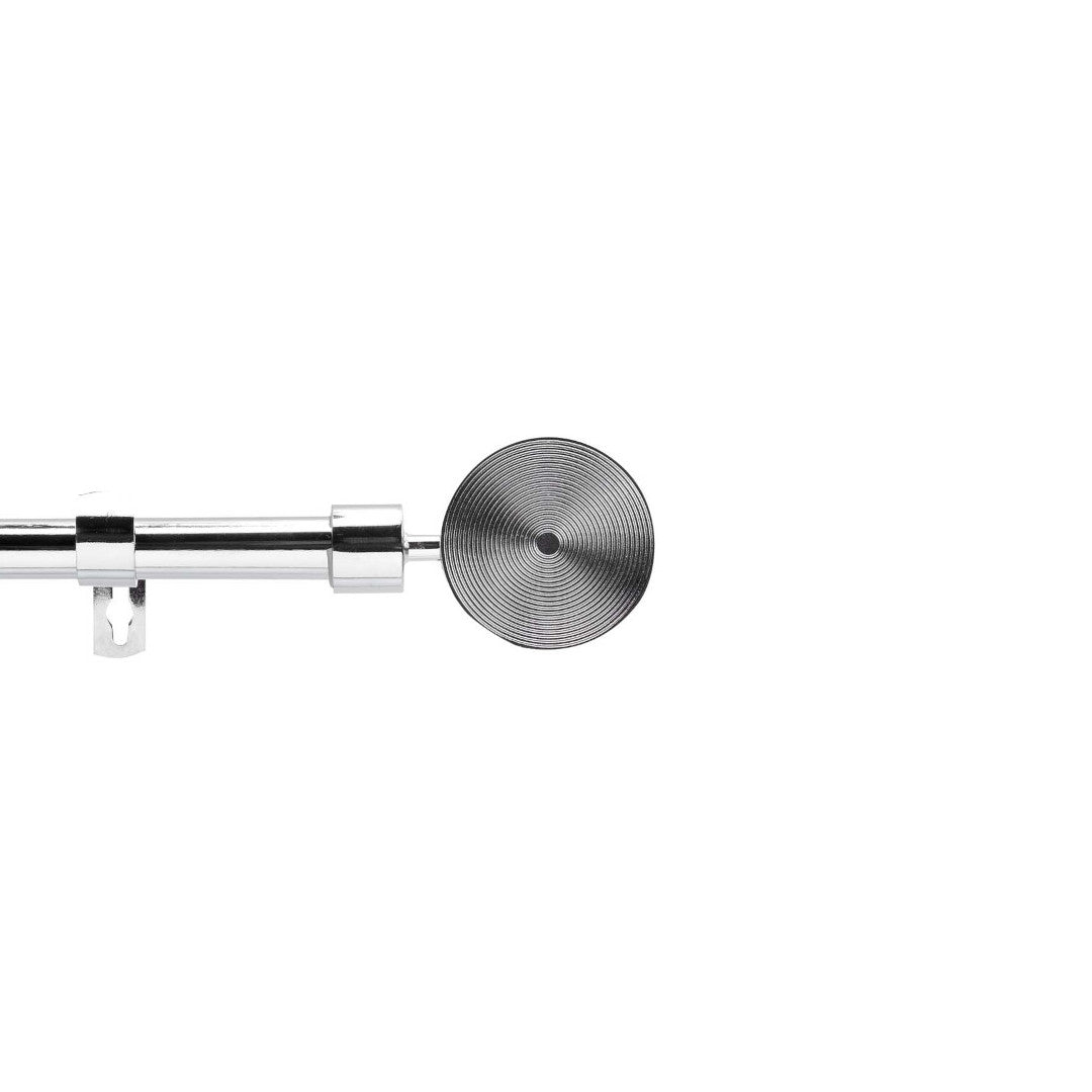 Rollis Chrome – Justerbar gardinstang 120–210 cm