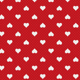 Romance, rød voksduk med hvite hjerter